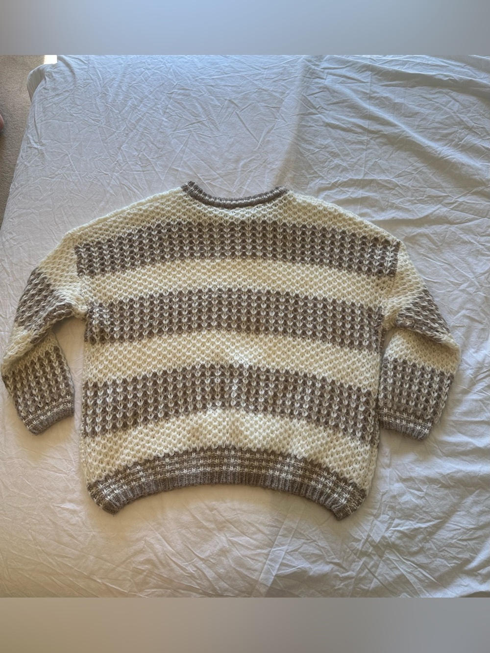 Grey Bandit brown & cream striped sweater